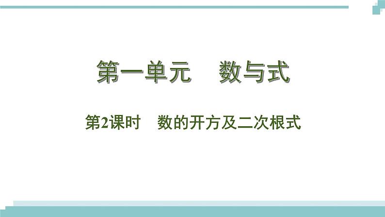 陕西中考数学基础考点课件+练习题:第2课时 数的开方及二次根式01