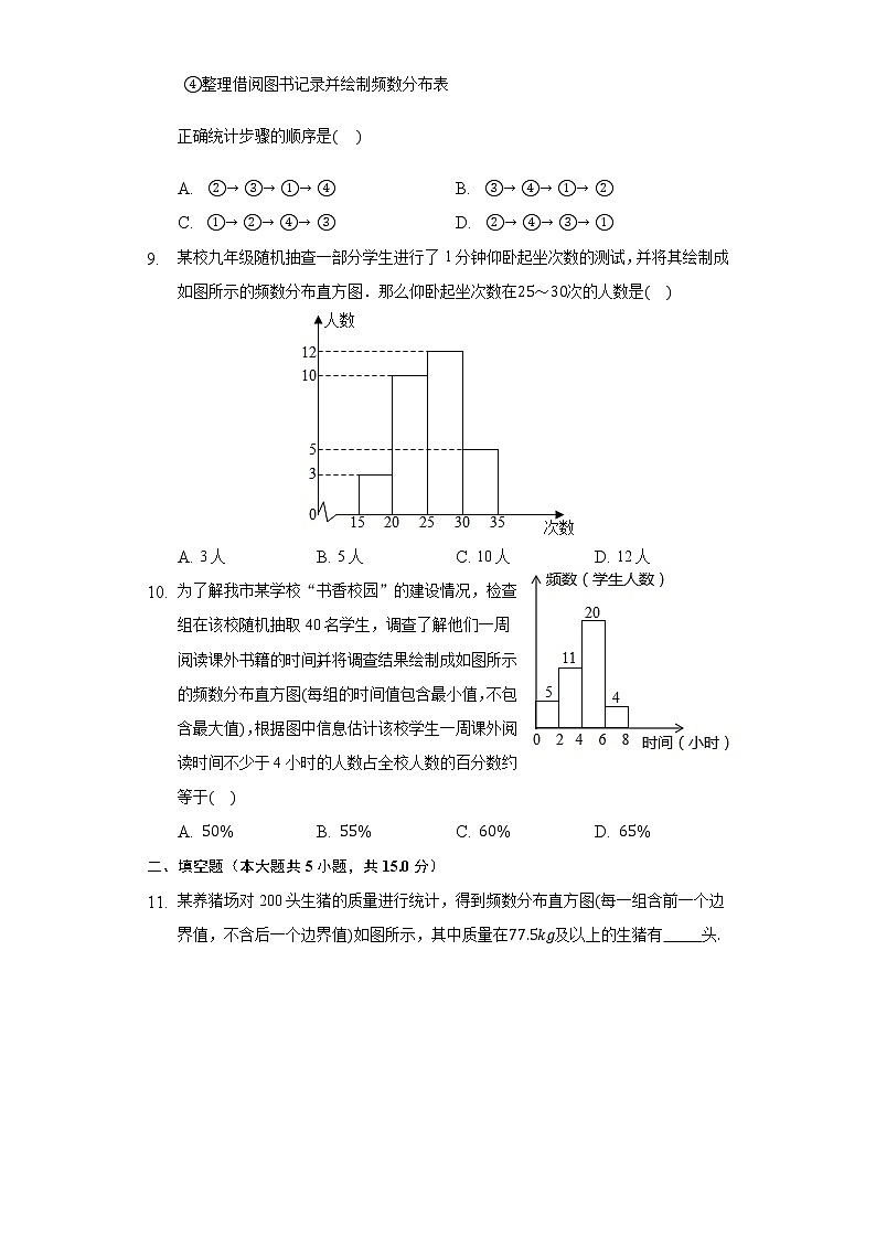 10.2直方图同步练习人教版初中数学七年级下册02
