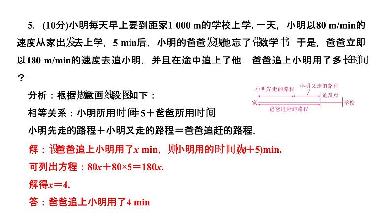 3.4 实际问题与一元一次方程第3课时 用一元一次方程解决行程问题课件PPT第7页
