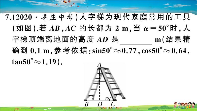 九年级数学下册作业课件(北师大版)1.3 三角函数的计算08