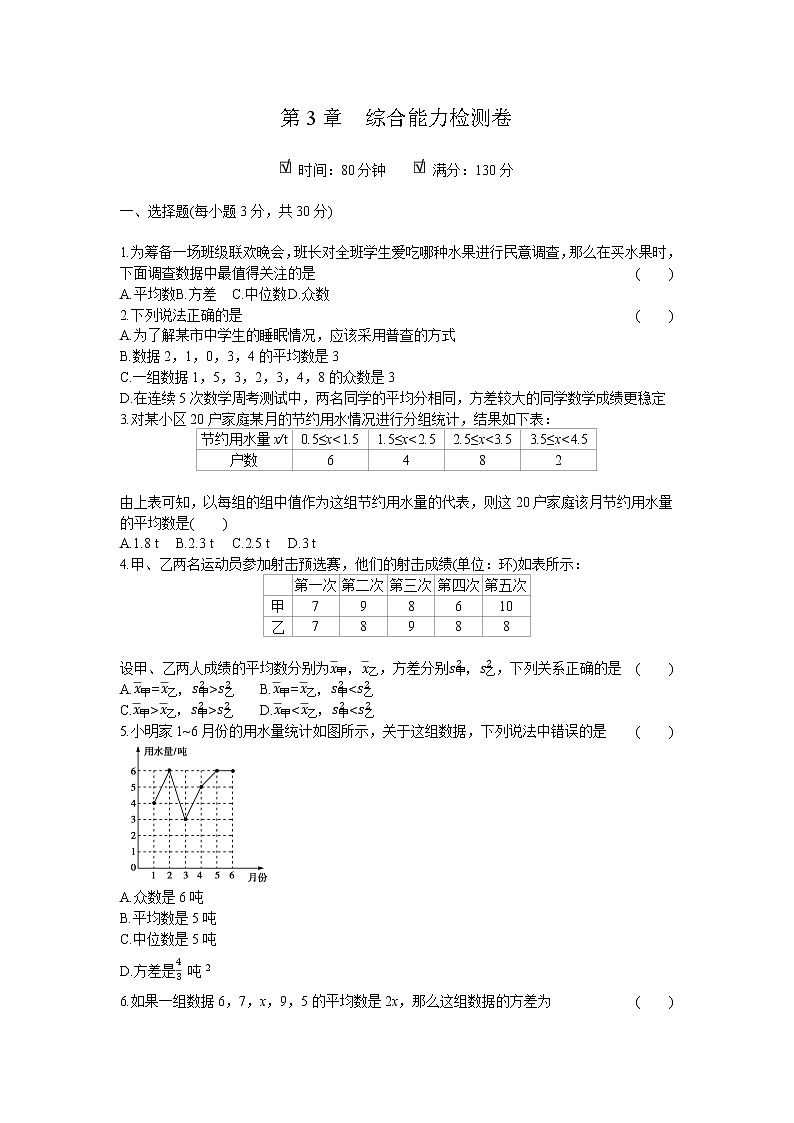 2021-2022学年 初中数学 九年级上册 苏科版 第3章综合能力检测卷【试卷+答案】01