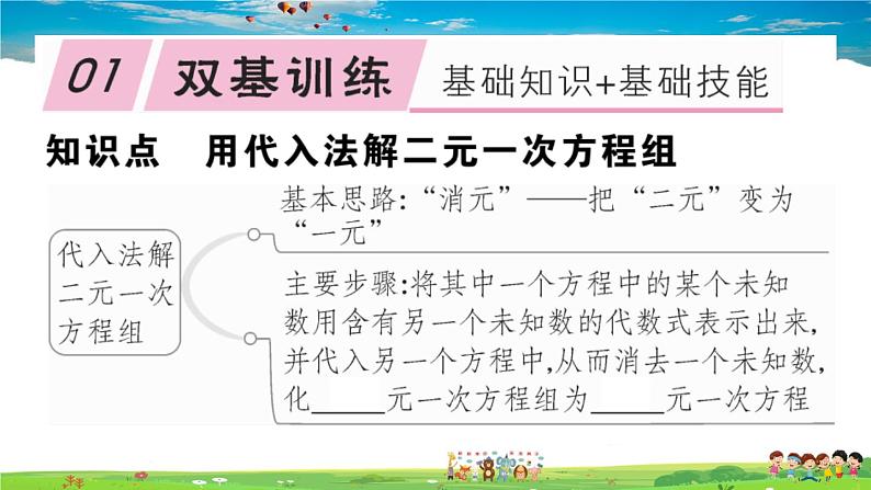 八年级上册(北师大版)-5.2 第1课时 代入法--精品习题课件第2页