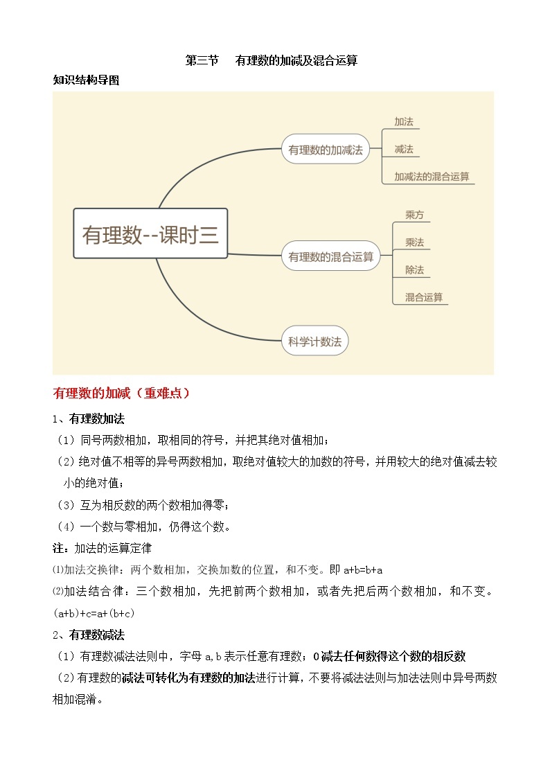 第一章 第三节 有理数的加减及混合运算教案01