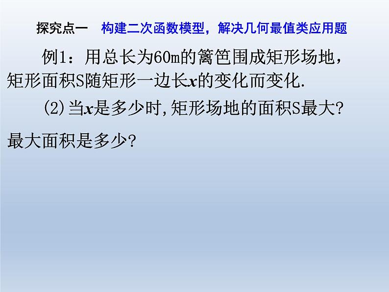 人教版数学九年级上册课件:22.3.1-几何面积的最值问题(18张)第8页