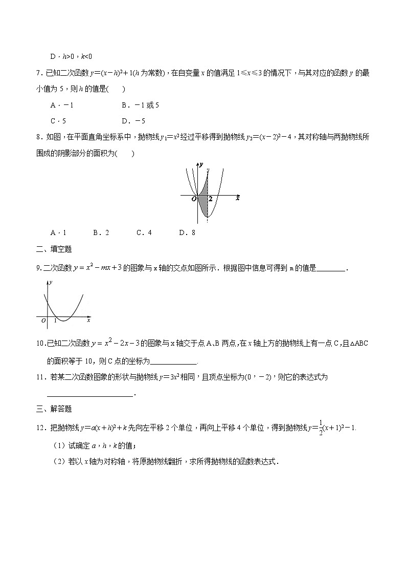 21.2.1二次函数的图象和性质-沪科版九年级数学上册课时训练(原卷+解析)02