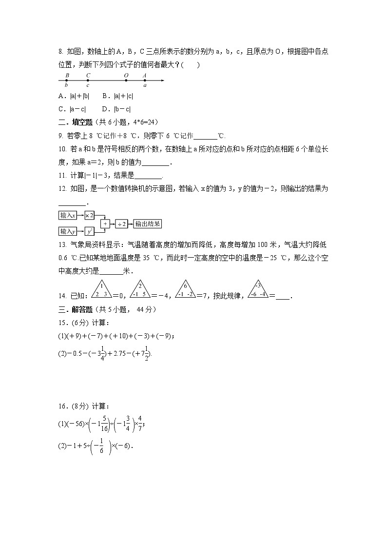 第一章 有理数 单元测试训练卷 2021-2022学年人教版七年级数学上册第2页