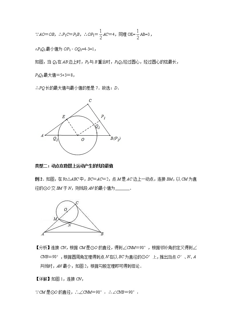 苏科版九年级上册数学圆压轴专题讲义:与圆有关的线段最值问题类问题探究(教师版)第3页