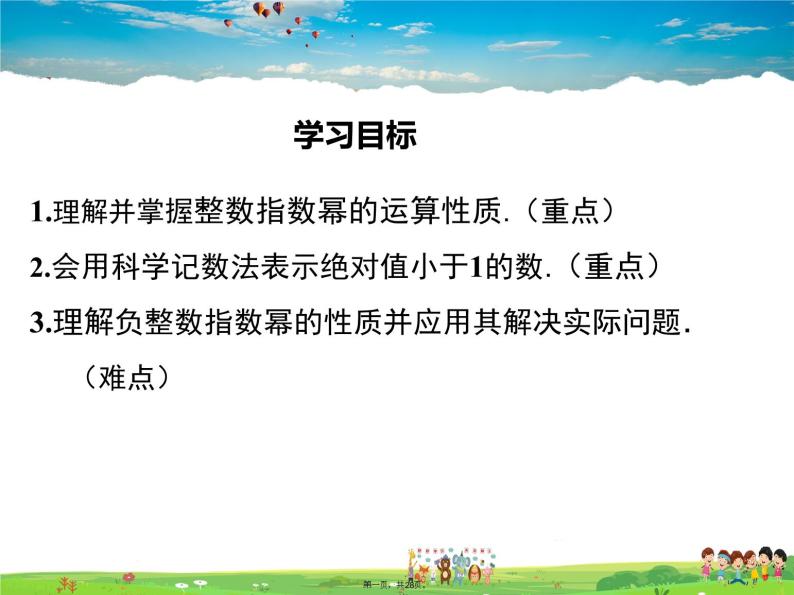 人教版数学八年级上册-15.2.3 整数指数幂课件PPT01