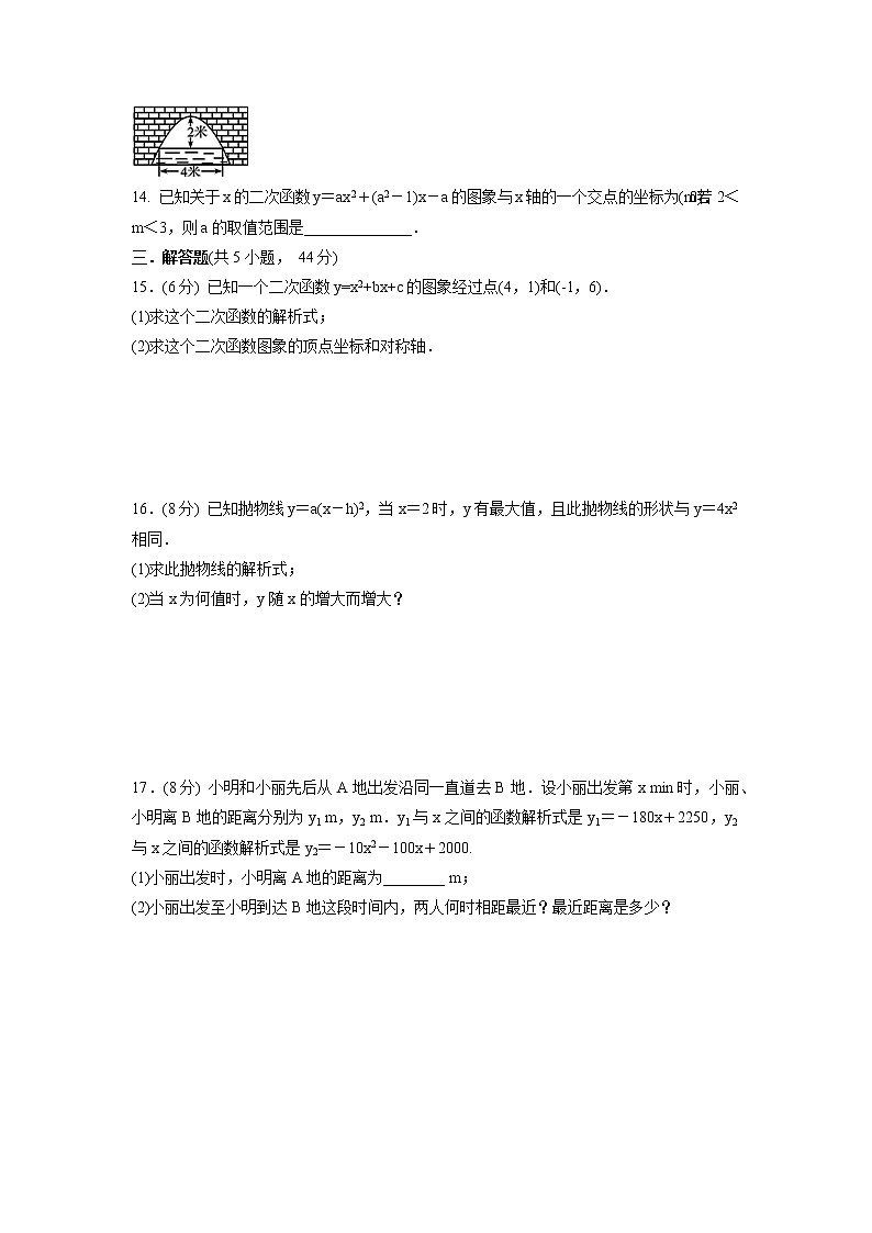 第二十二章 二次函数 单元测试训练卷 2021-2022学年人教版九年级数学上册 (word版 含答案)第3页