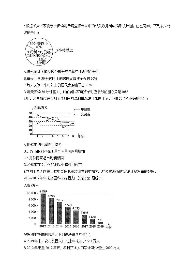 北师大版七年级数学上册同步课时作业 6.4统计图的选择试卷02