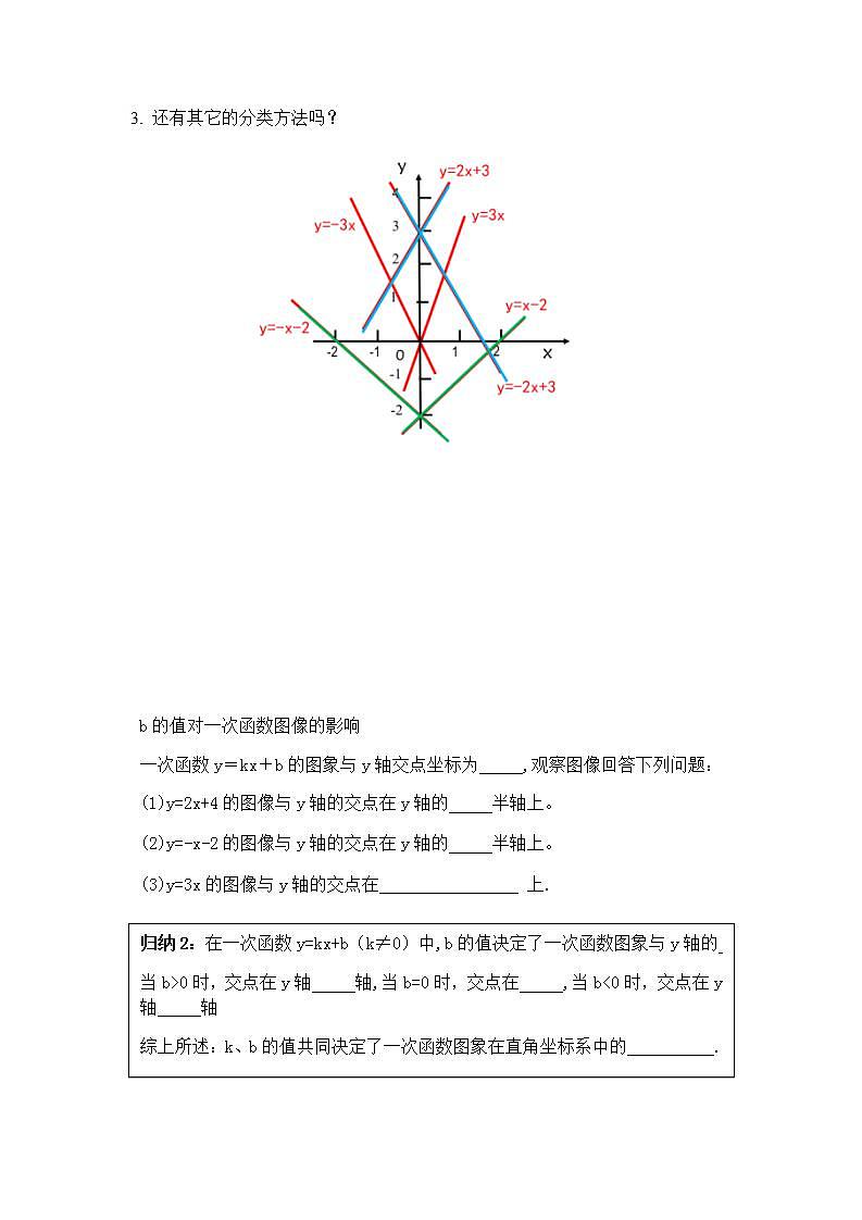 苏科版八年级数学上册 6.3 一次函数的图像(2)(教案)第3页