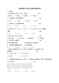 苏科版数学七年级上册期中模拟试卷十（含答案）