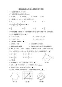 苏科版数学九年级上册期中复习试卷06（含答案）