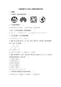 人教版数学八年级上册期末模拟试卷九（含答案）