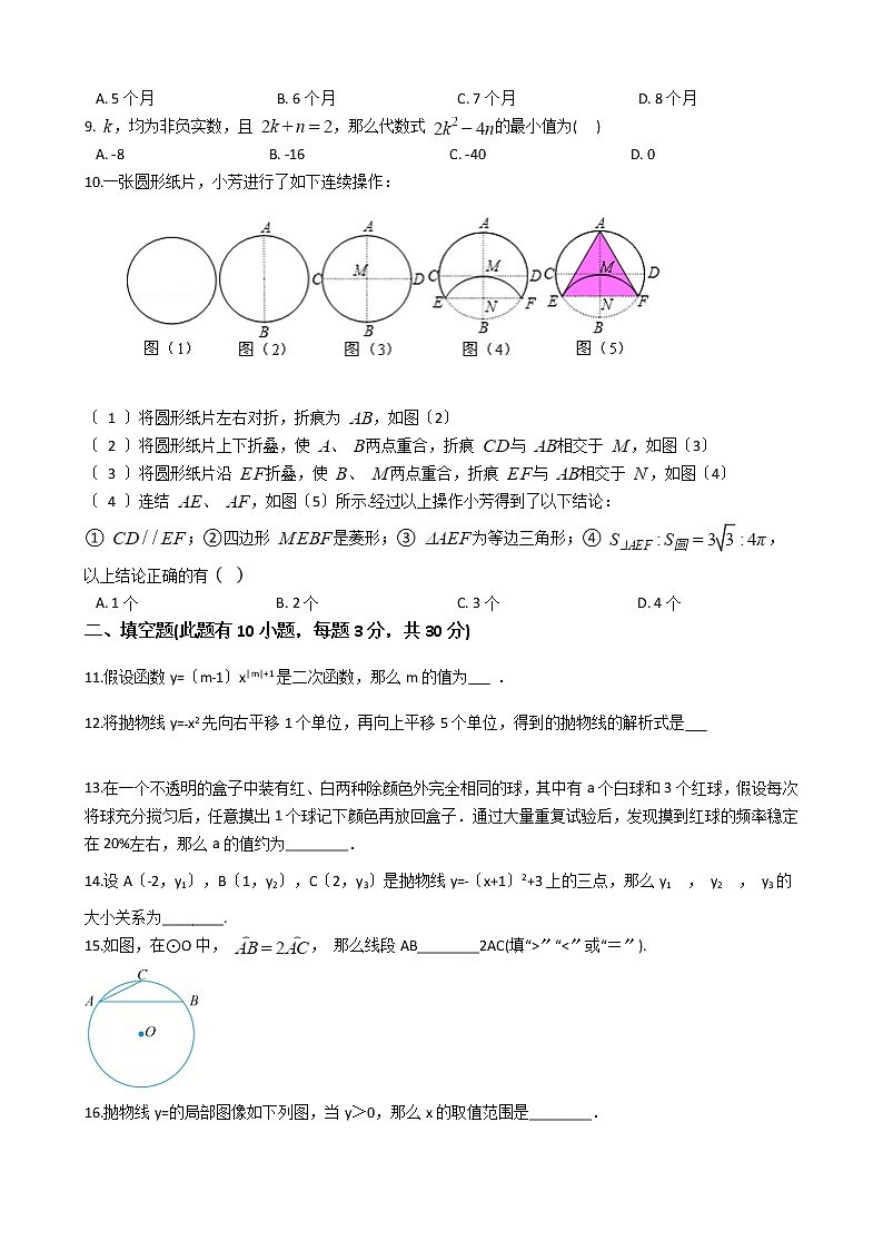 2021年浙江省嘉兴市六校联盟九年级上学期数学期中考试试卷含答案第2页