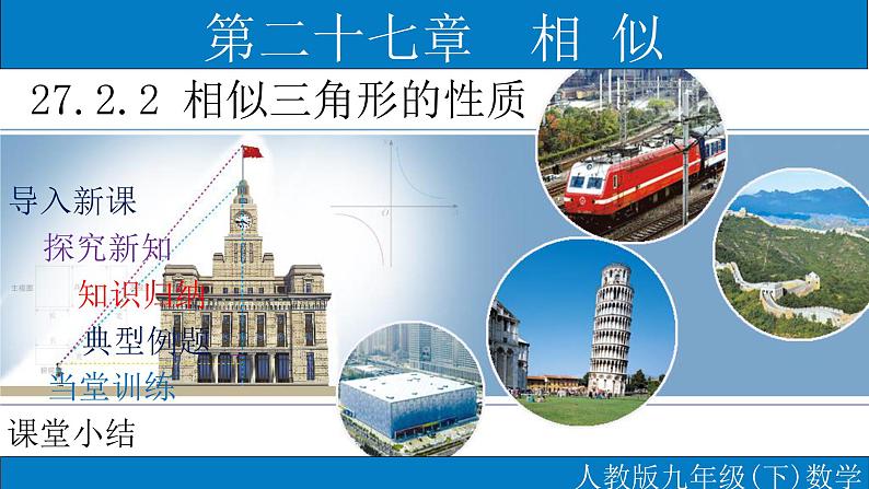 27.2.2 相似三角形的性质-2021-2022学年九年级数学下册教学课件(人教版)第1页