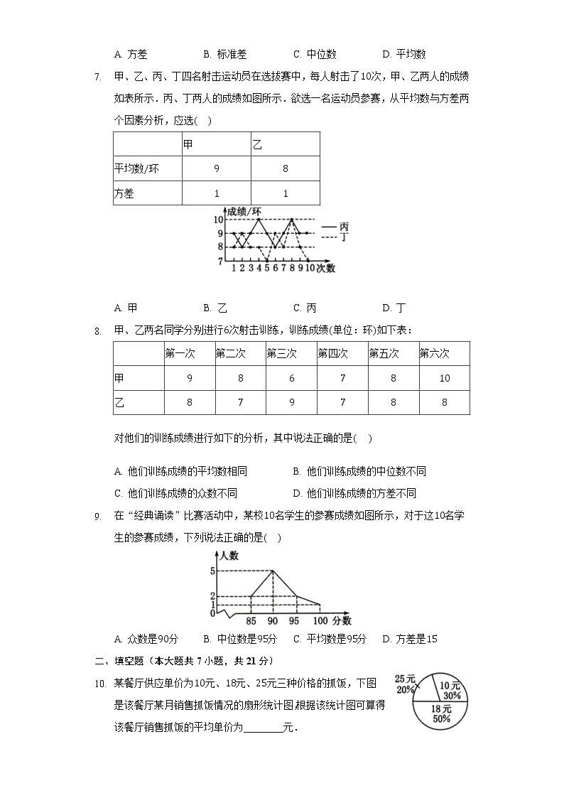 第六章 数据的分析单元测试卷 2021-2022学年北师大版数学八年级上册（word版含答案）02