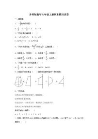 苏科版数学七年级上册期末模拟试卷03(含答案)