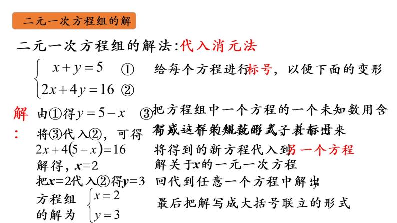 华师大版数学七下 7.2 二元一次方程组解法 课件PPT+练习06