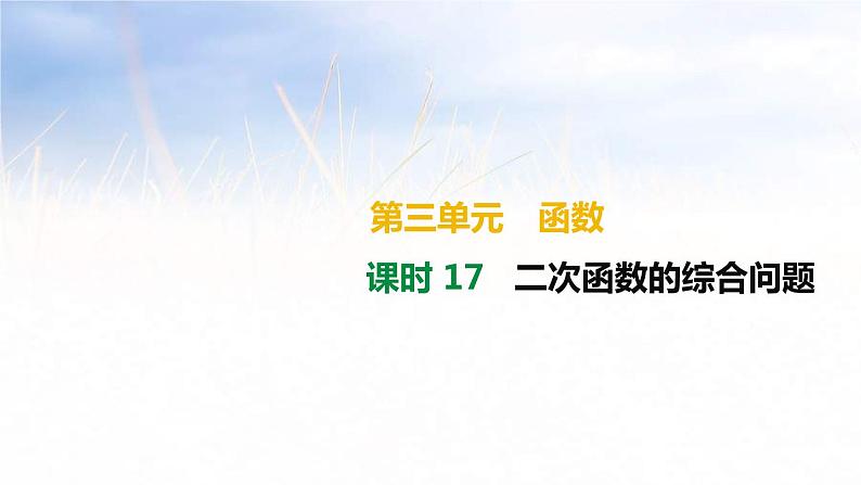 (广西版)中考数学总复习课件17《二次函数的综合问题》(含答案)第1页