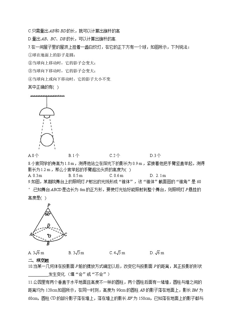 北师大版九年级数学上册同步课时作业 5.1投影第2页