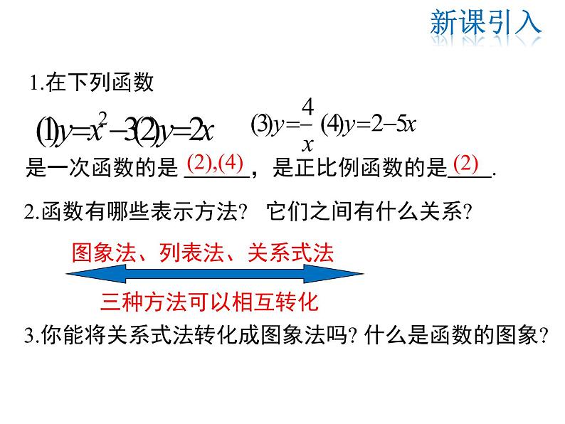2021-2022学年度北师大版八年级上册数学课件 4.3 第1课时 正比例函数的图象和性质第3页