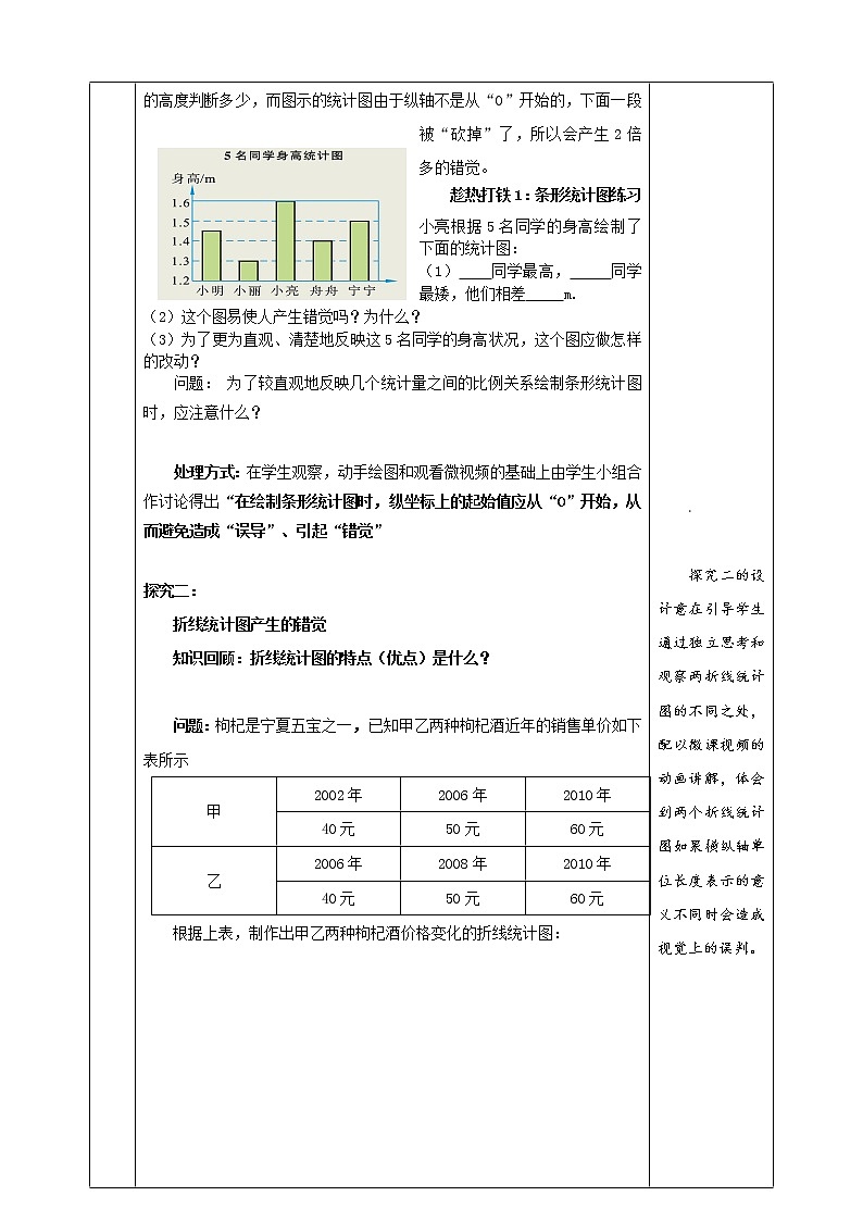 北师大版七年级数学上册 6.4 容易误导决策的统计图(教案)第3页
