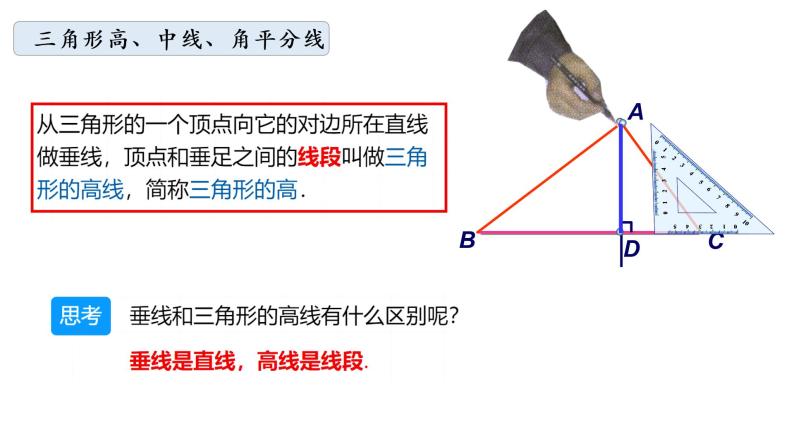 华师大版数学七下 9.1.1（2）三角形三线课件PPT+练习04