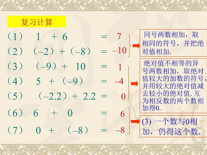 北师大版七年级数学上册 2.5 有理数的减法(2)(课件)第2页