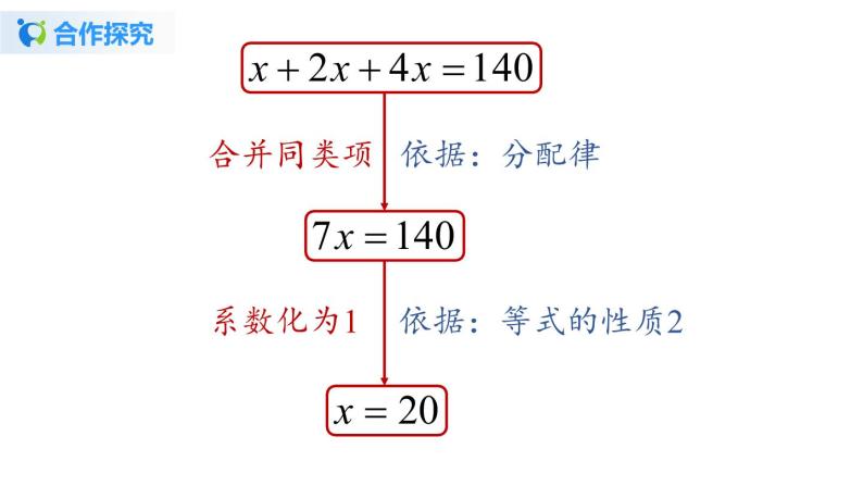 【精选备课】2021年秋数学七上人教版 3.2 解一元一次方程——合并同类项与移项（1）（教案+课件+学案+练习）07