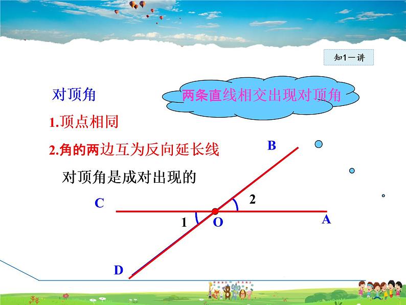 冀教版数学七年级下册 7.2.1 相交角【课件】05