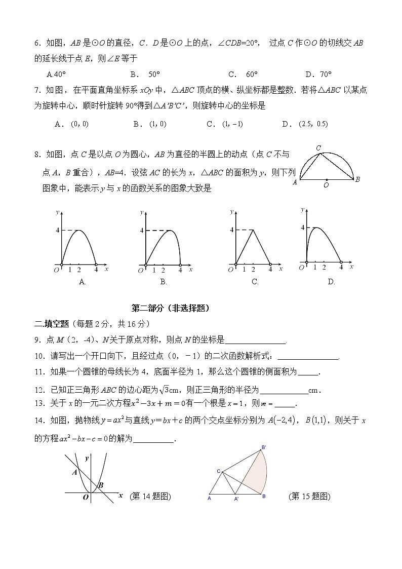 2021-2022年11月 东直门中学 九年级期中试卷02