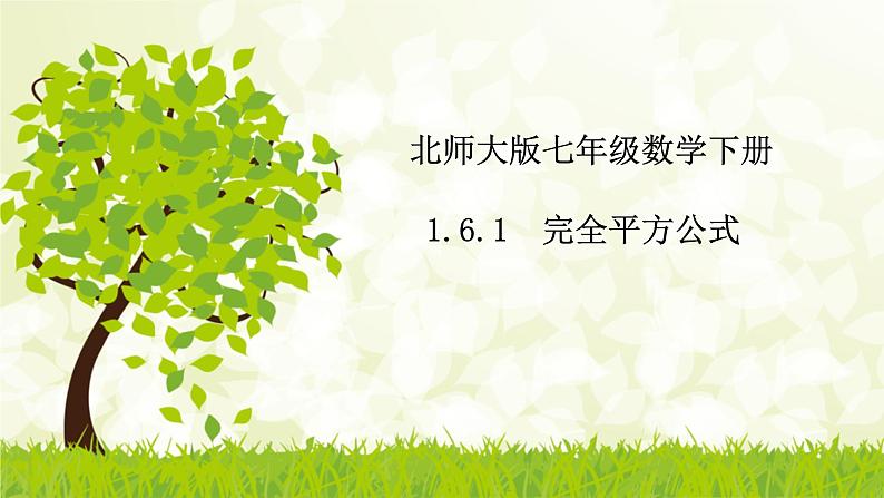 北师大版七年级数学下册 1.6.1 完全平方公式 课件+练习01