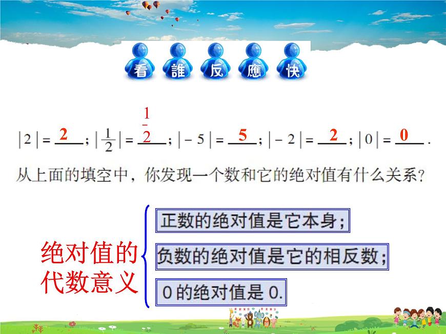 青島版數(shù)學七年級上冊  2.3 相反數(shù)與絕對值課件PPT第6頁