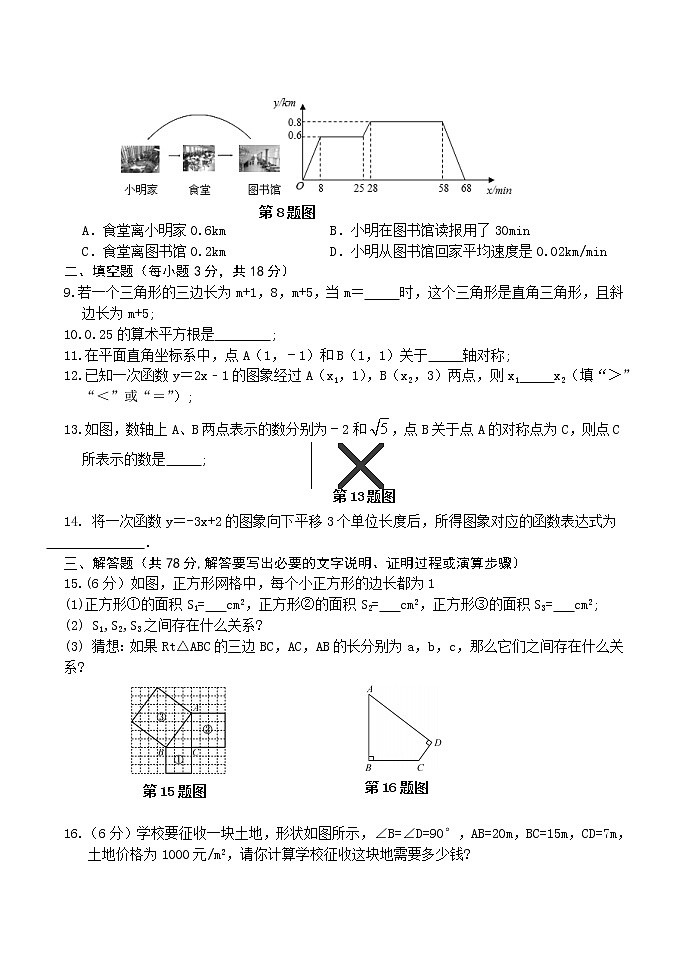 山东省菏泽市郓城县2021-2022学年八年级上学期期中考试数学【试卷+答案】教案第2页