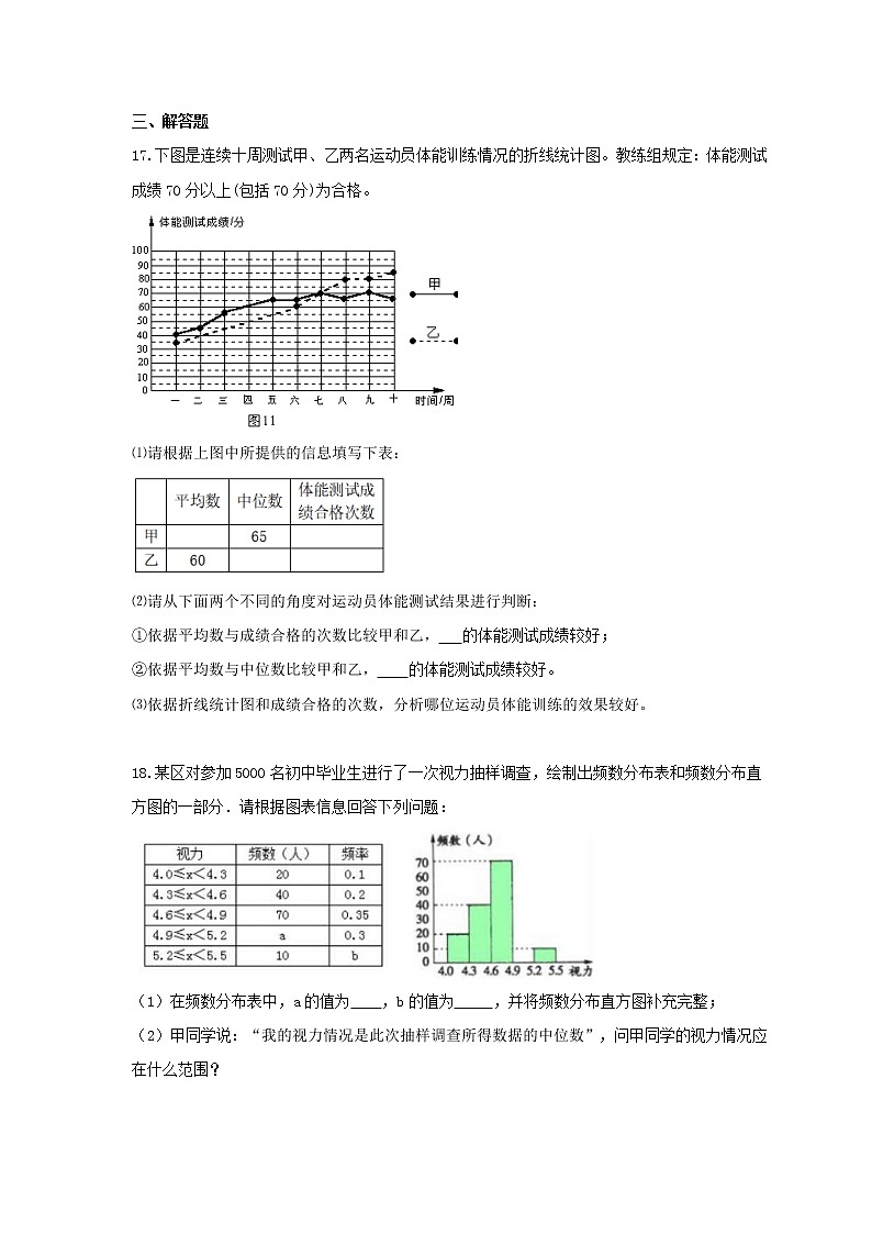 2021年青岛版数学八年级上册4.2《中位数》同步练习卷(含答案)03