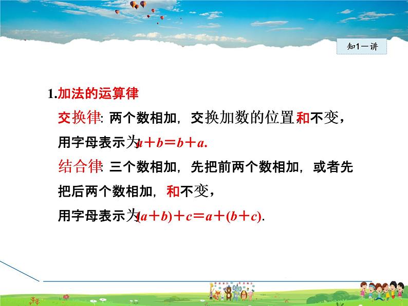 人教版数学七年级上册 1.3.2第1课时 有理数加法的运算律【课件】06