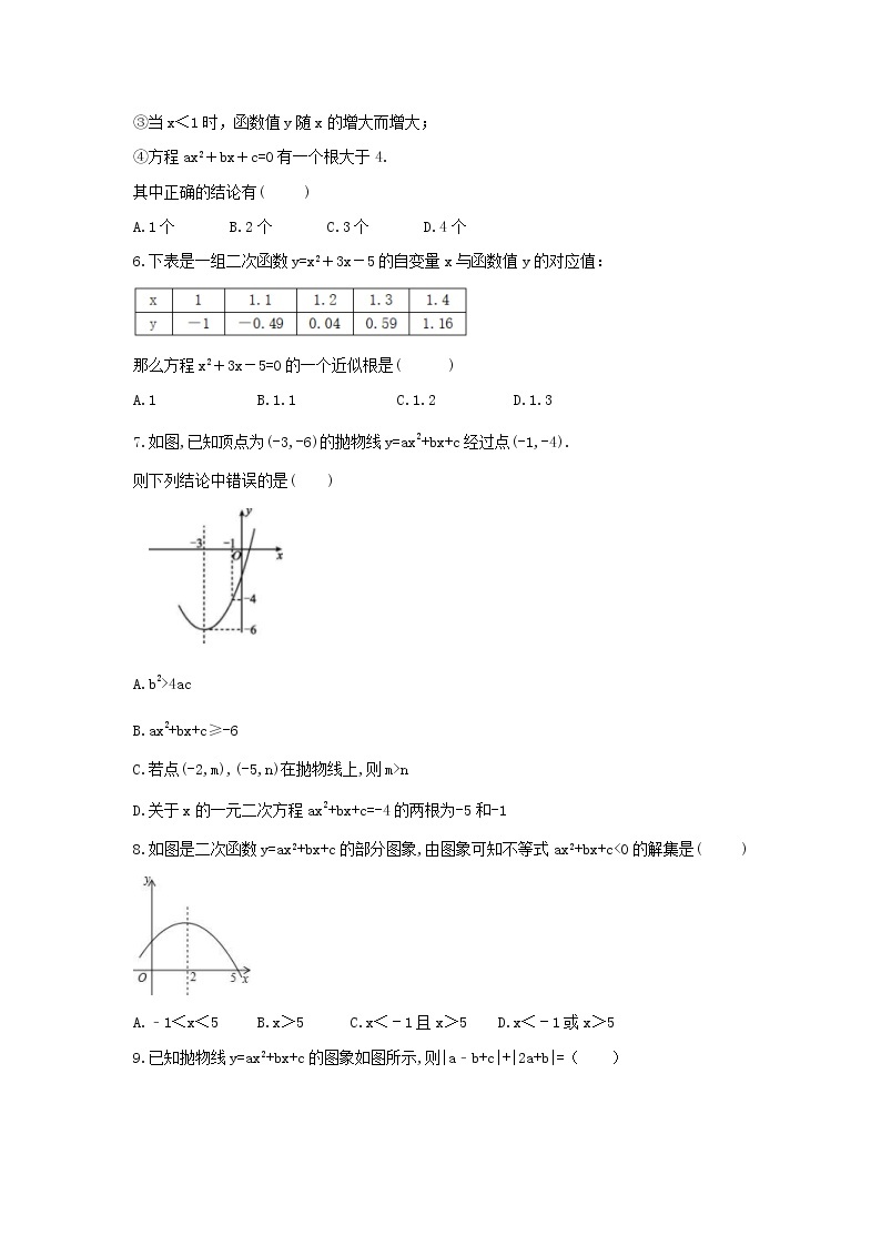 2021年青岛版数学九年级下册5.6《二次函数的图像与一元二次方程》同步练习卷（含答案）02