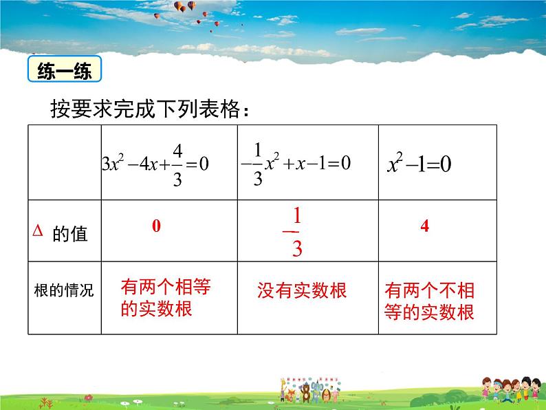 湘教版数学九年级上册 2.3一元二次方程根的判别式【课件】07