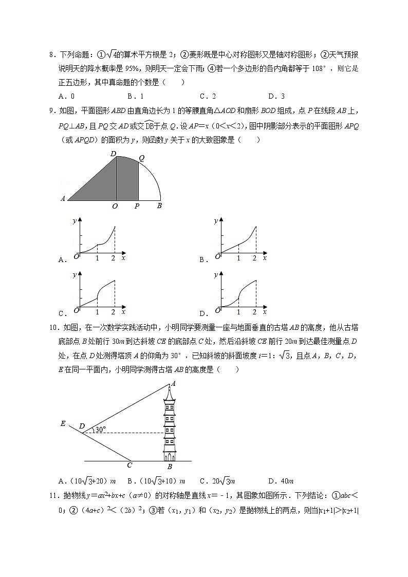 2021年山东省日照市中考数学真题 含解析第2页
