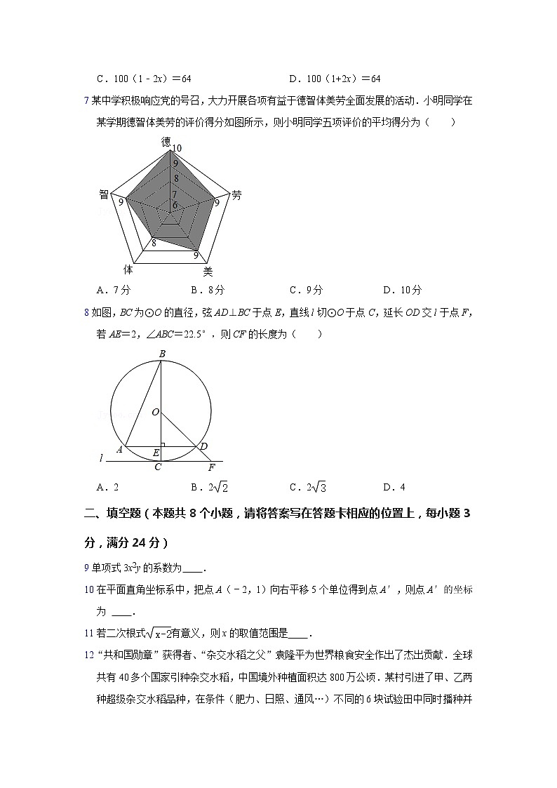 2021年湖南省湘潭市中考数学试(原卷+解析)02