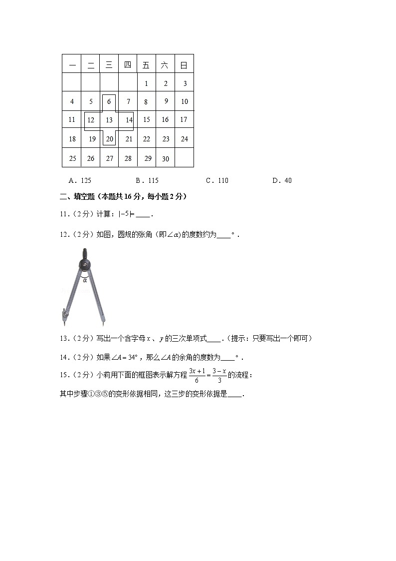 2020-2021学年北京市丰台区七年级(上)期末数学试卷第3页