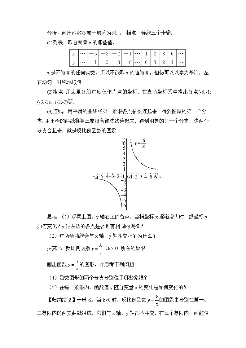 湘教版数学九年级上册 1.2 反比例函数的图象与性质 第1课时 反比例函数y=k/x(k>0)的图象与性质【课件+教案】02