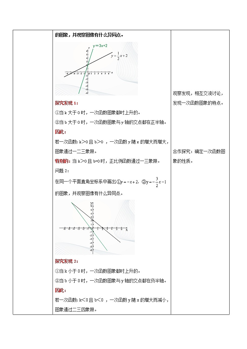 华师大版八年级下册 17.3.3 一次函数的性质 教学设计第2页