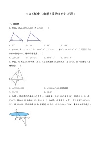初中数学北师大版七年级下册第四章 三角形3 探索三角形全等的条件当堂检测题