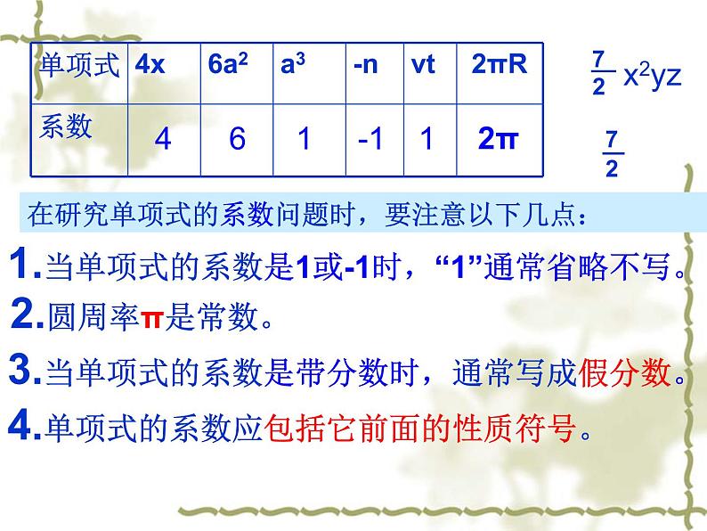 人教版数学七年级上册2.1 整式 课件2第7页