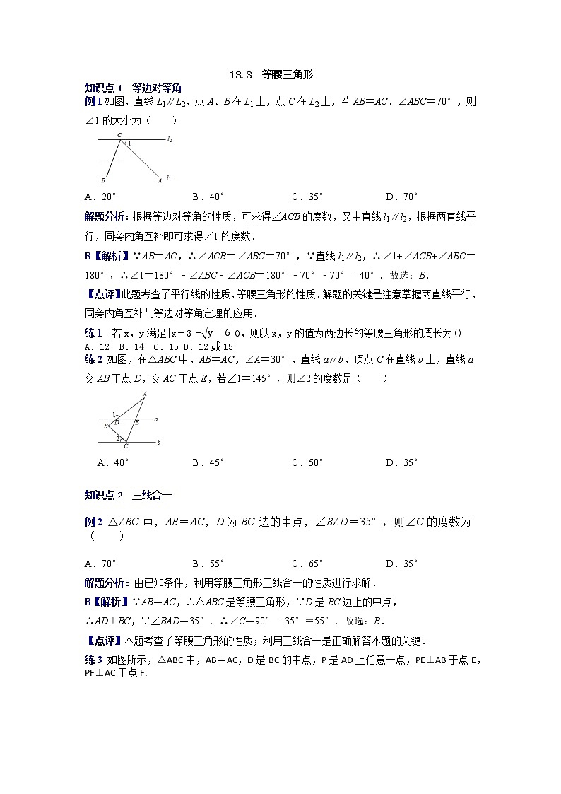 专题19. 等腰三角形-2021-2022学年八年级数学上册专题考点专练(人教版)01