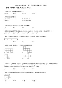 2019-2020学年湖北省某校七年级（上）月考数学试卷（12月份）