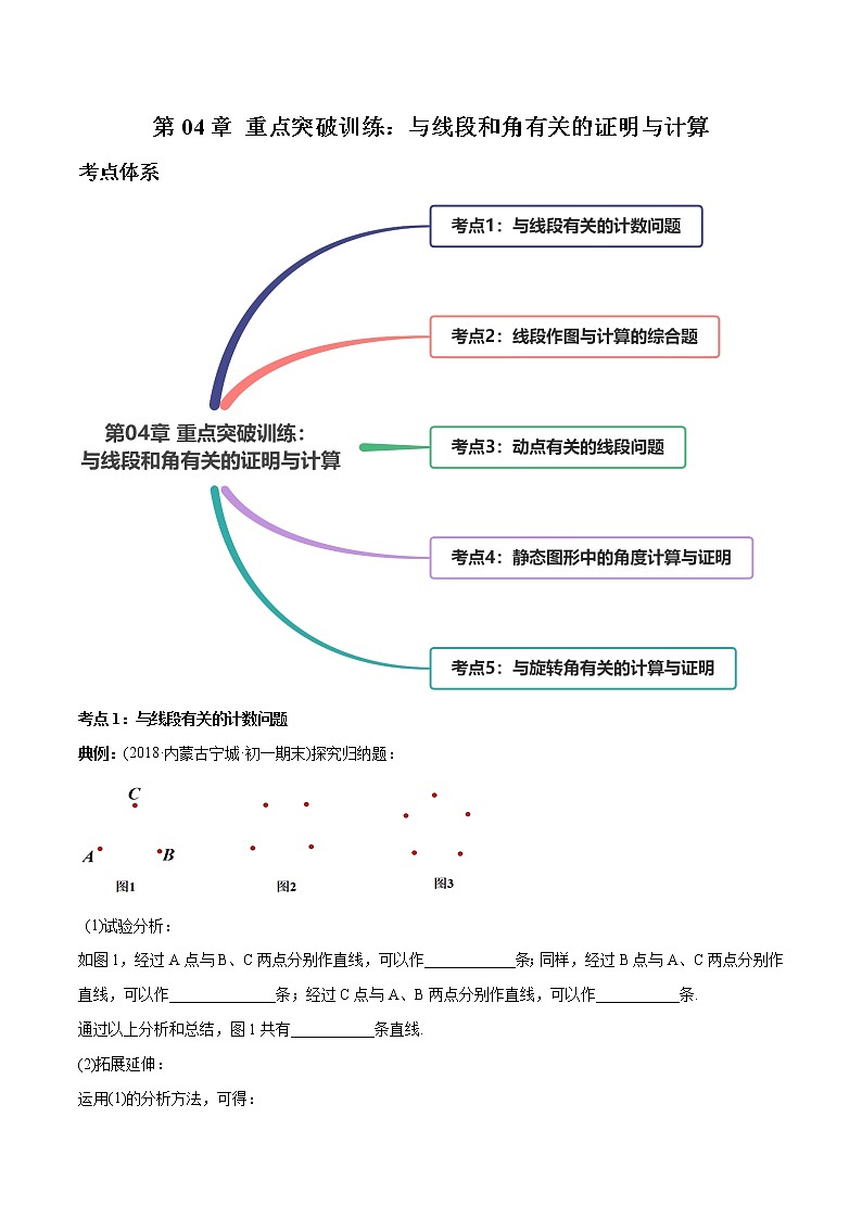 第04章 重点突破训练:与线段和角有关的证明与计算-2021年初中数学七年级上册同步讲练(教师版含解析)01