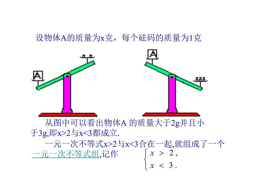 2021-2022學(xué)年度北師版八年級數(shù)學(xué)下冊課件2.6  一元一次不等式組（1）1第5頁